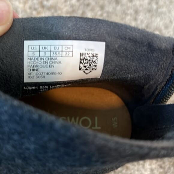NEW Women's TOMS Lacy Bootie Forged Iron Grey Suede/Felt 5‎ $85 ankle boots Nice - Picture 12 of 16